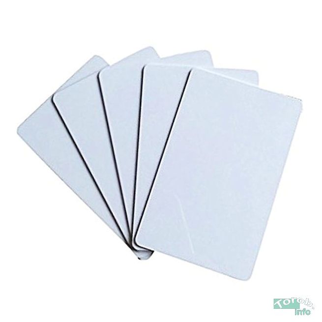 Пластиковые карты (5 шт.), белые, 0.75мм, без магнитной полосы (чистые)  3