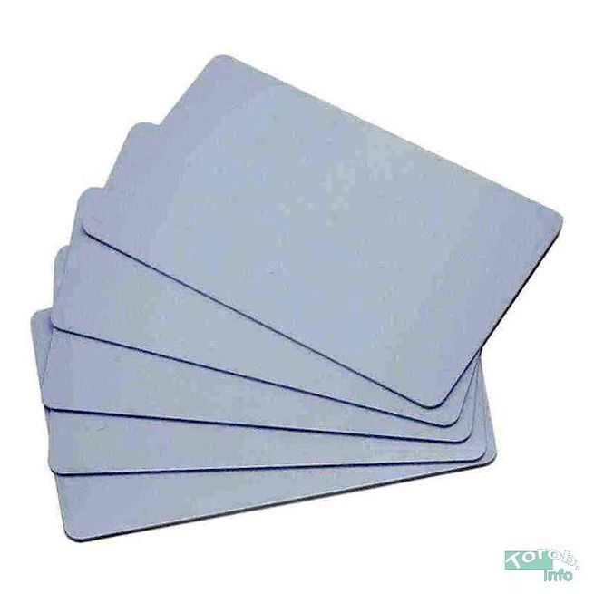 Пластиковые карты (5 шт.), белые, 0.75мм, без магнитной полосы (чистые) 1